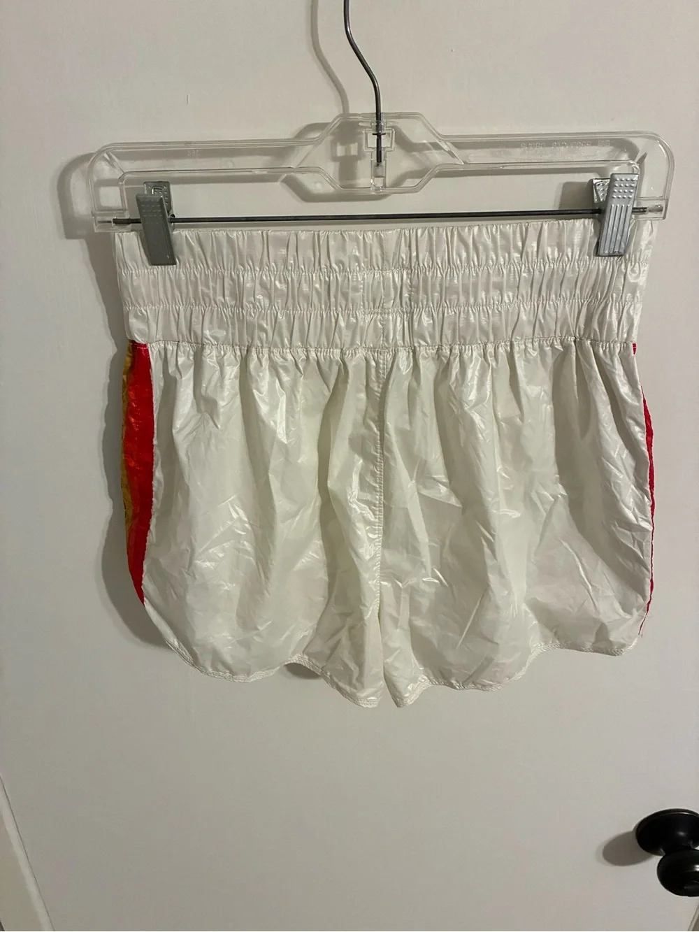 HIGH RISE 5 STRIPE NYLON JOGGER SHORT VINTAGE WHITE - Picture 4 of 6